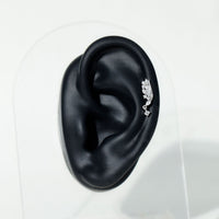 Brilliant Cut Diamond Wing Helix Drop Earring with Flat Back