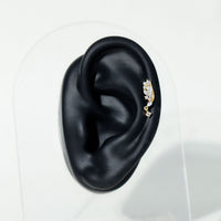 Brilliant Cut Diamond Wing Helix Drop Earring with Flat Back