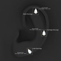 Solitaire Pear Shape Diamond Earring for Tragus Piercing