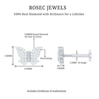 Certified Diamond Butterfly Cartilage Earring