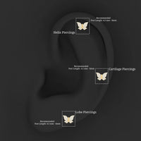 Certified Diamond Butterfly Cartilage Earring