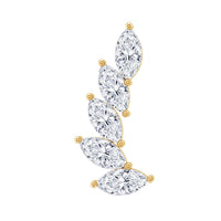 Marquise diamond crawler earring for helix piercing, Rosec Jewels body jewelry with sparkling diamond design.