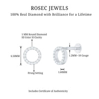 Brilliant Cut Diamond Circle Earring for Helix Piercing