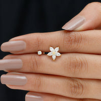 Marquise Diamond Flower Cartilage Earring Set