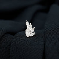 Marquise Diamond Cluster Helix Earring with Flat Back
