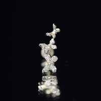 Diamond Butterfly Crawler Earring for Helix Piercing