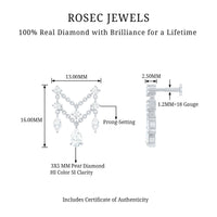 Brilliant Cut Diamond Double Chain Drop Earring for Cartilage Piercing