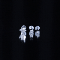 Certified Diamond Flower Helix Earring Set of 3