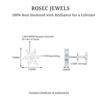 Sparkling Marquise Diamond Flower Helix Earring