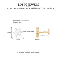 Sparkling Marquise Diamond Flower Helix Earring
