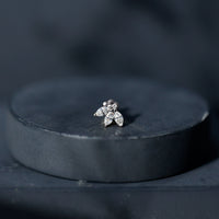Marquise Cut Diamond Lotus Flower Earring for Cartilage Piercing