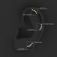 Diamond Aquarius Zodiac Earring for Helix Piercing