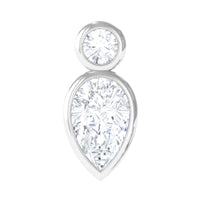 Pear Shape Diamond Two Stone Helix Earring