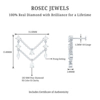 Real Diamond Double Chain Earring for Cartilage Piercing