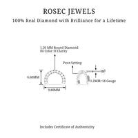 Certified Diamond Half Circle Earring for Piercing