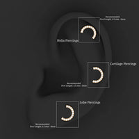 Certified Diamond Half Circle Earring for Piercing