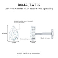 Pear Shaped Diamond Solitaire Tragus Earring