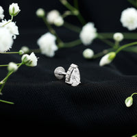 Pear Shaped Diamond Solitaire Tragus Earring