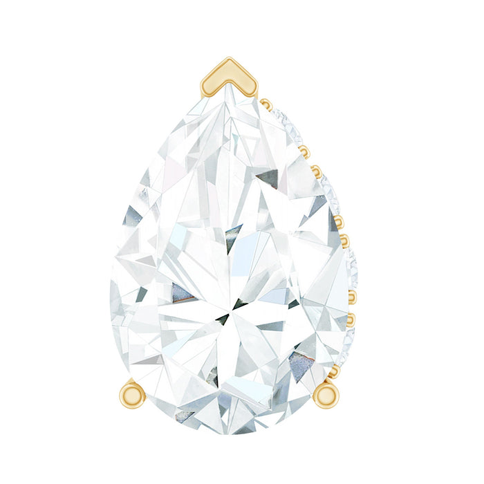 Pear Shaped Diamond Solitaire Tragus Earring