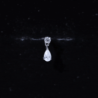 Pear and Round Cut Diamond Stud Drop Helix Earring