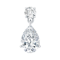 Pear and Round Cut Diamond Stud Drop Helix Earring