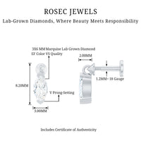 Marquise Diamond Cartilage Dangle Earring