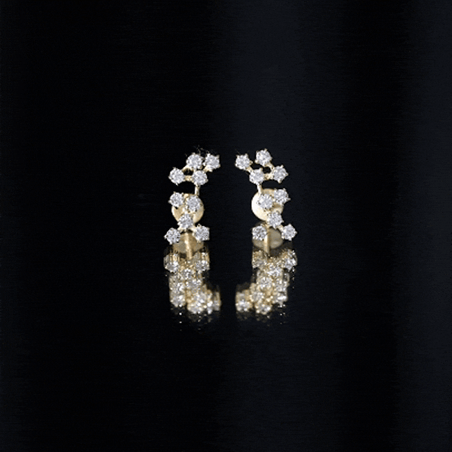 Yellow diamond Sagittarius zodiac earring for helix piercing by Rosec Jewels, body jewelry with a sparkling gemstone design.