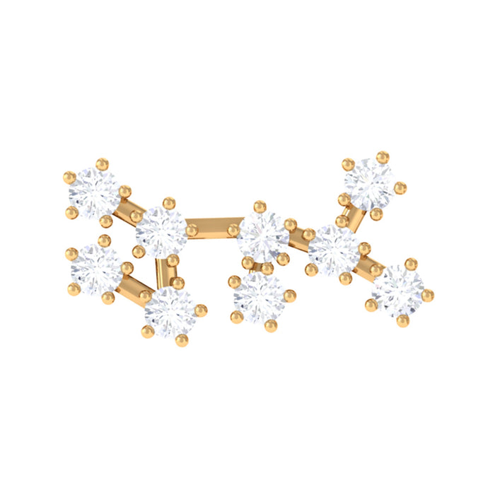 Diamond Sagittarius zodiac earring for helix piercing, Rosec Jewels body jewelry with sparkling design and celestial charm.