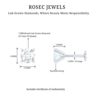 Minimalist Peg Head Set Diamond Nose Pin Stud