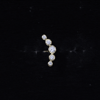 Graduated Diamond Ear Climber Earring in Bezel Setting
