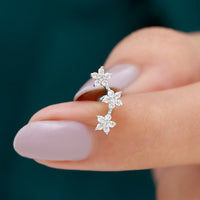 Helix Flower Crawler Earring with Diamond