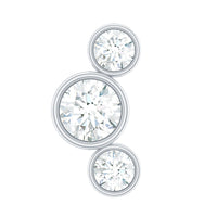 Bezel Set Diamond Three Stone Earring for Helix Piercing