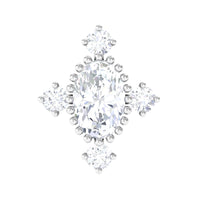 Vintage Inspired Oval Diamond Cartilage Earring