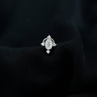 Vintage Inspired Oval Diamond Cartilage Earring