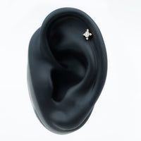 Vintage Inspired Oval Diamond Cartilage Earring