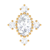 Vintage Inspired Oval Diamond Cartilage Earring