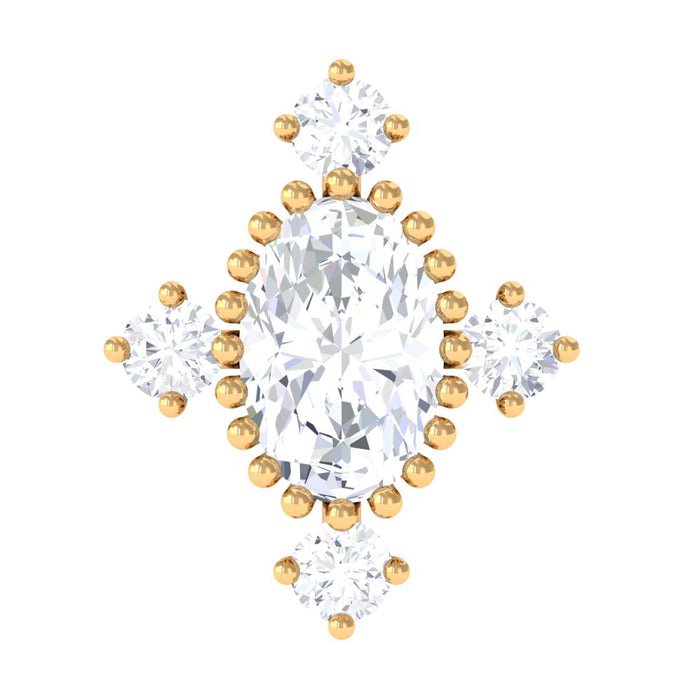 Vintage Inspired Oval Diamond Cartilage Earring