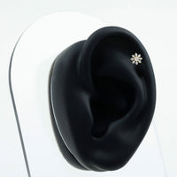 Sparkling Diamond Flower Cartilage Earring with Flat Back
