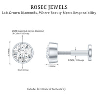 Bezel Set Diamond Solitaire Conch Earring