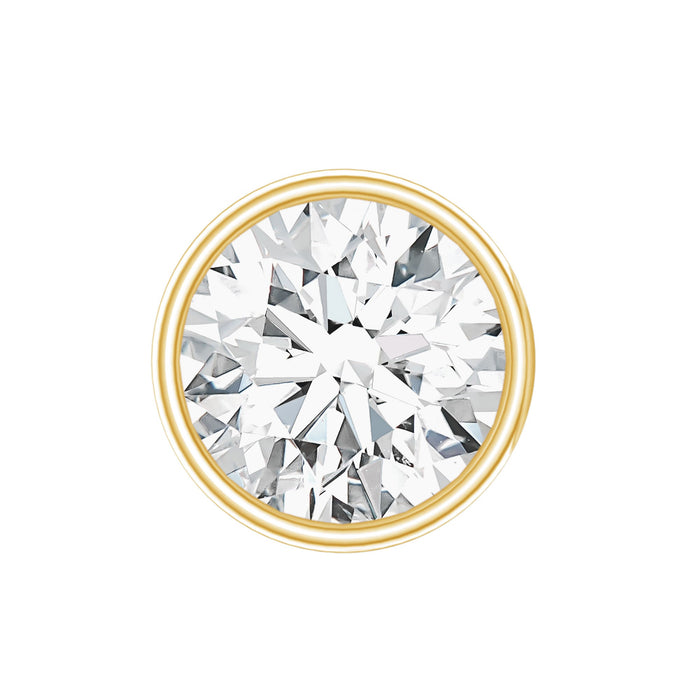 Bezel set diamond solitaire conch earring from Rosec Jewels, showcasing a sparkling diamond in a sleek body jewelry design.