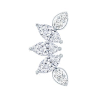 Marquise Diamond Leaf Crawler Earring for Helix Piercing