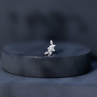 Marquise Diamond Leaf Crawler Earring for Helix Piercing