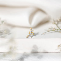 Marquise Diamond Leaf Crawler Earring for Helix Piercing