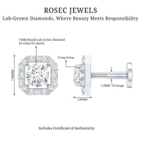 Simple Octagon Shape Diamond Helix Earring