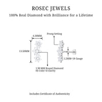 Certified Diamond Flower Crawler Cartilage Earring
