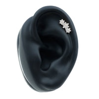 Certified Diamond Flower Crawler Cartilage Earring
