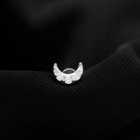 Round Cut Diamond Crescent Moon Cartilage Earring