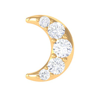 Round Cut Diamond Crescent Moon Cartilage Earring