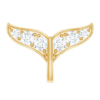 Certified Diamond Whale Tail Earring for Helix Piercing