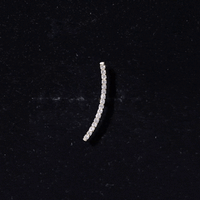 Pave Set Diamond Curved Bar Earring for Cartilage Piercing
